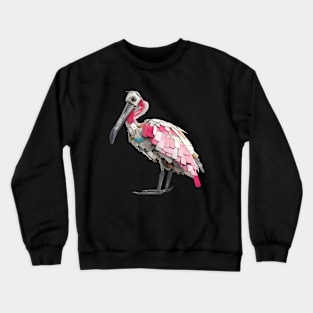 Spoonbill, Bird, Junkyard, Florida, Flamingo Crewneck Sweatshirt